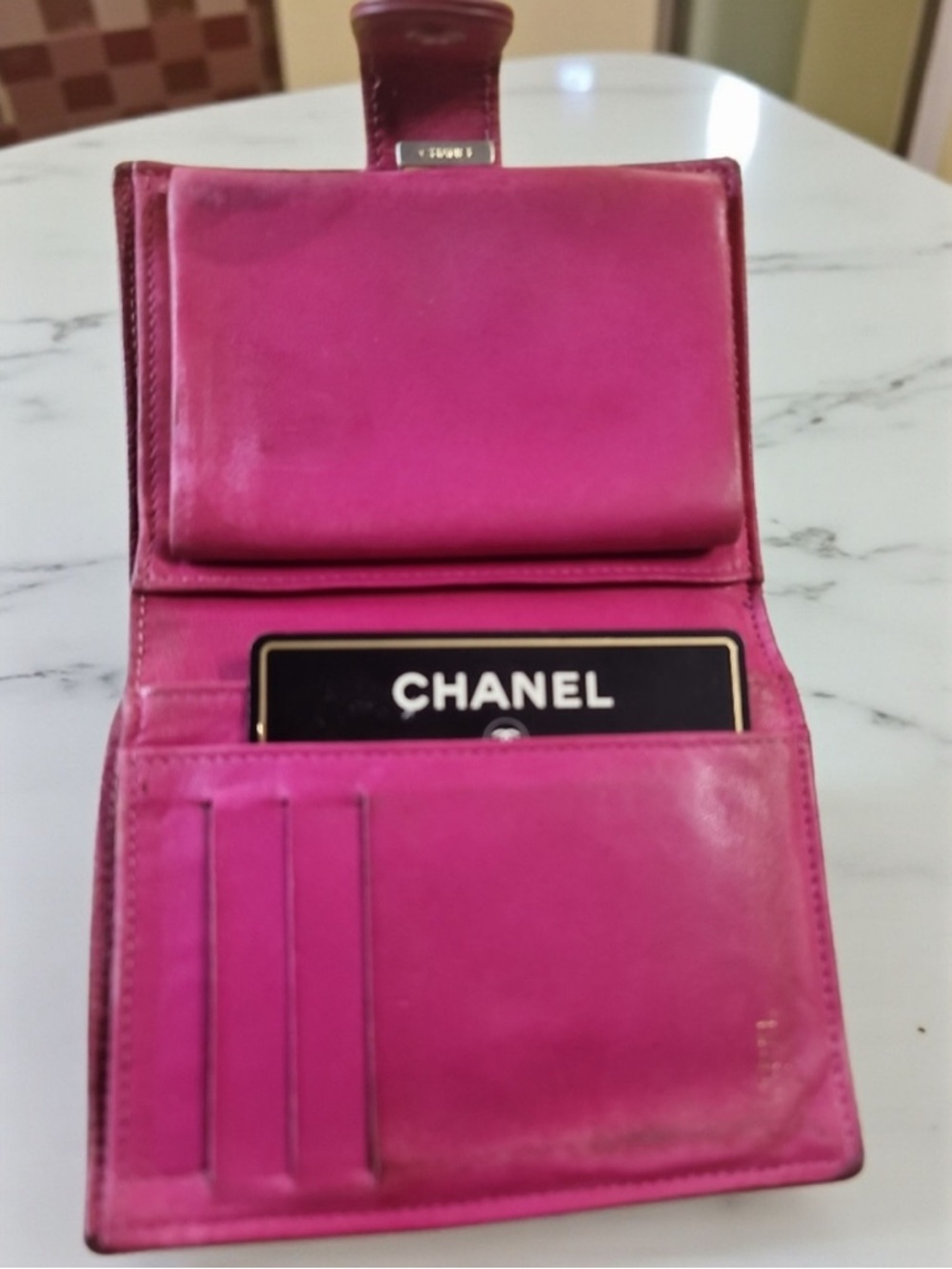 Chanel Pink Caviar Quilted Wallet-On-Chain with Gold Chain - Picture 5 of 11